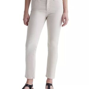 AG Adriano Goldschmied Mari High Rise Slim Straight Cream Womens Size 27R